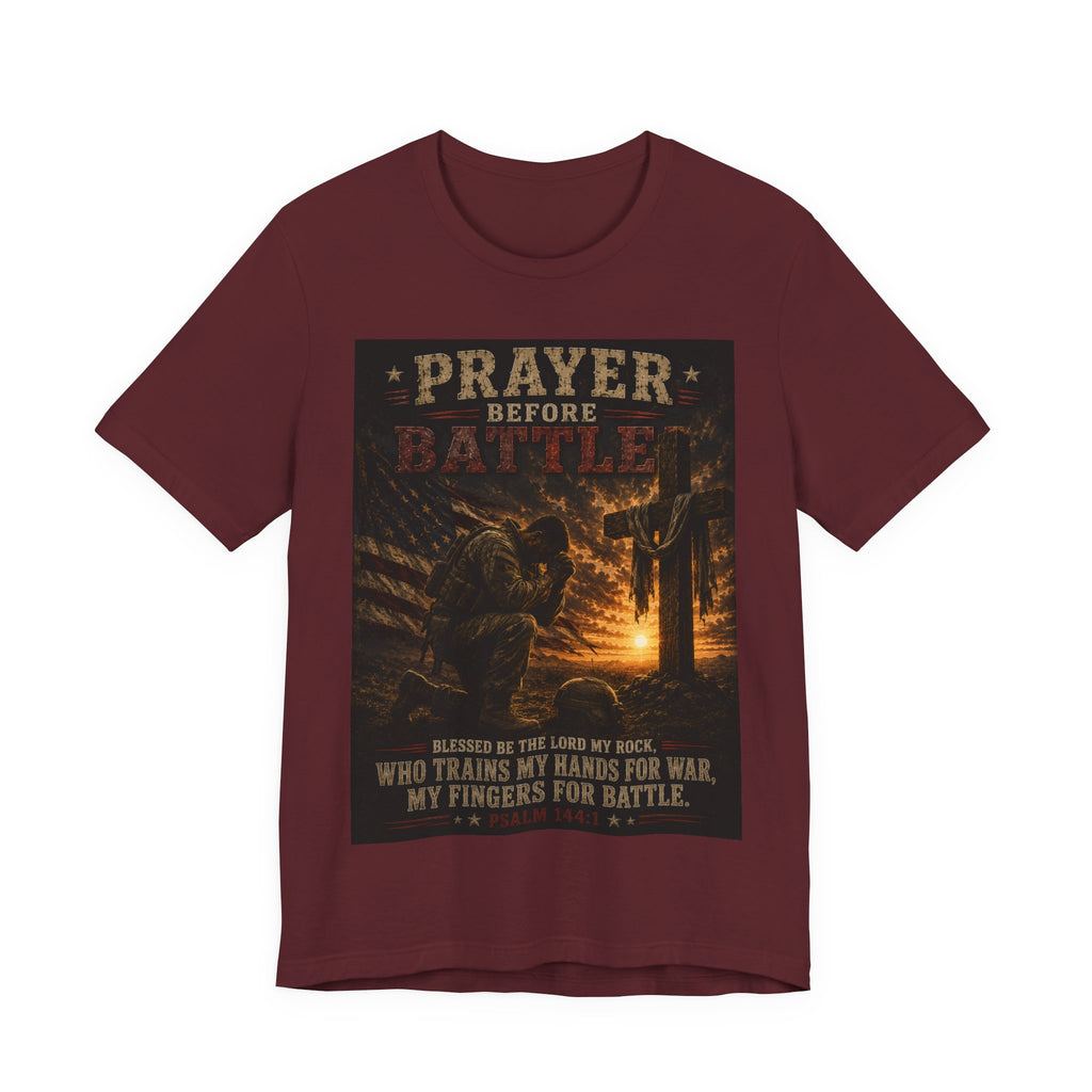 Prayer Before Battle T-Shirt — Christian Military Faith Tee