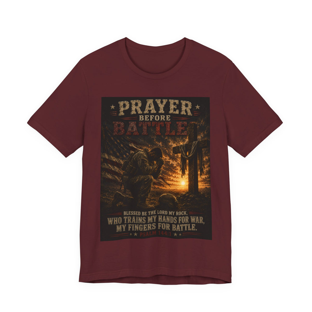 Prayer Before Battle T-Shirt — Christian Military Faith Tee