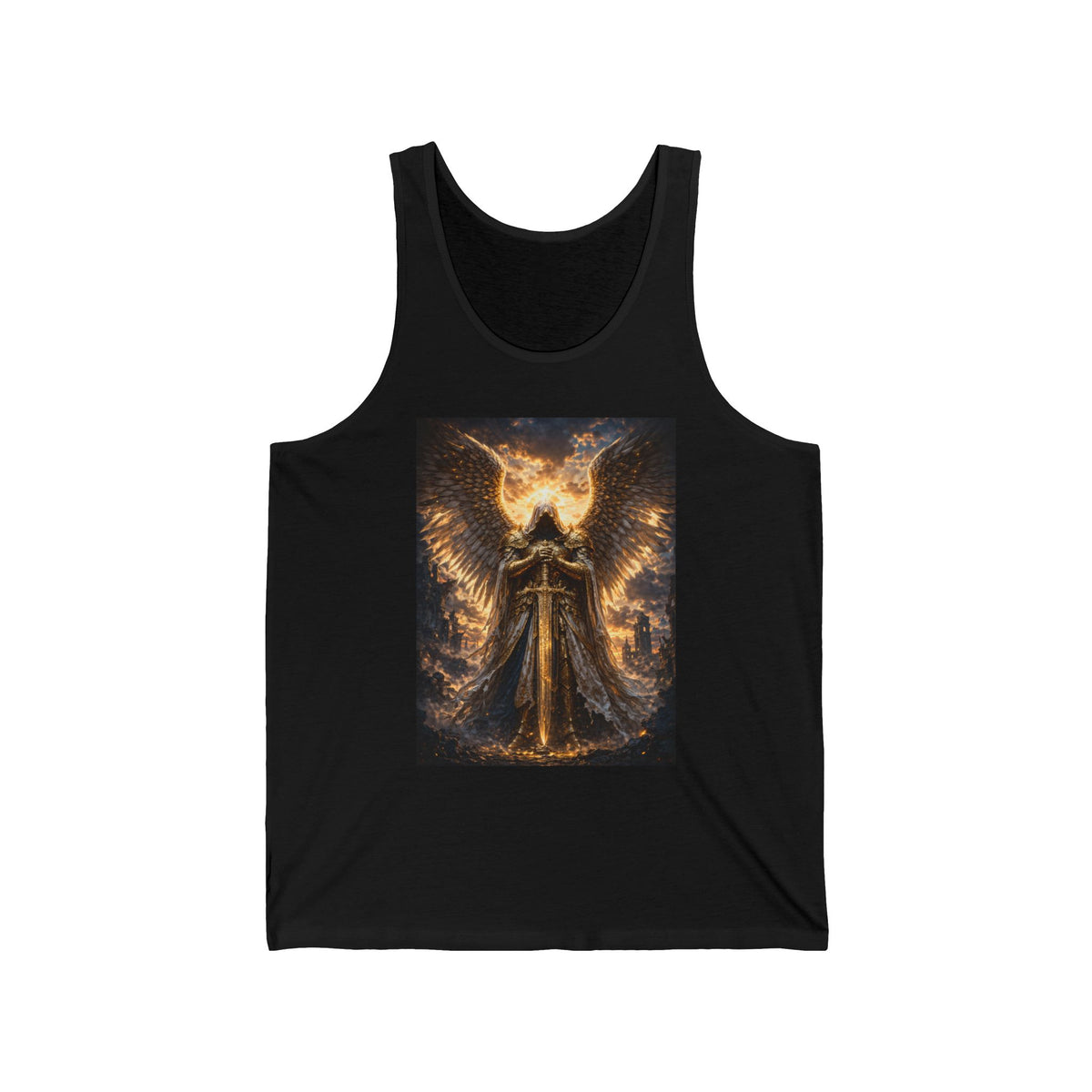 Angel of Light Graphic Tank Top — Fiery Angel Wing Spiritual Art Tank