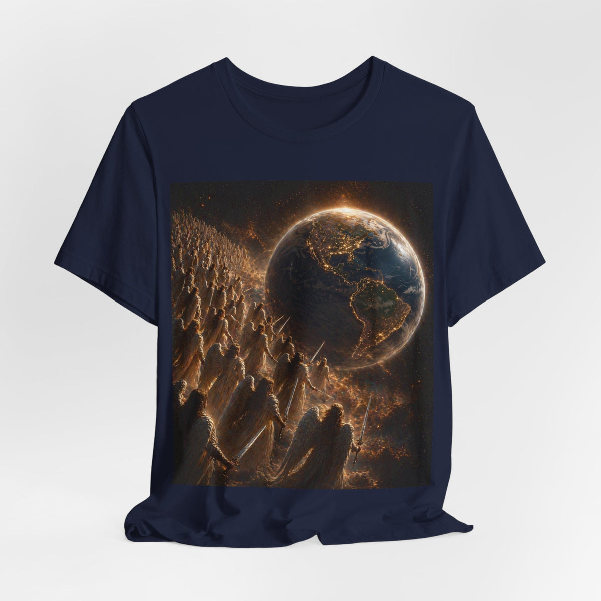 Earth Rise Graphic Tee — Glowing Planet & Mountainscape T-Shirt