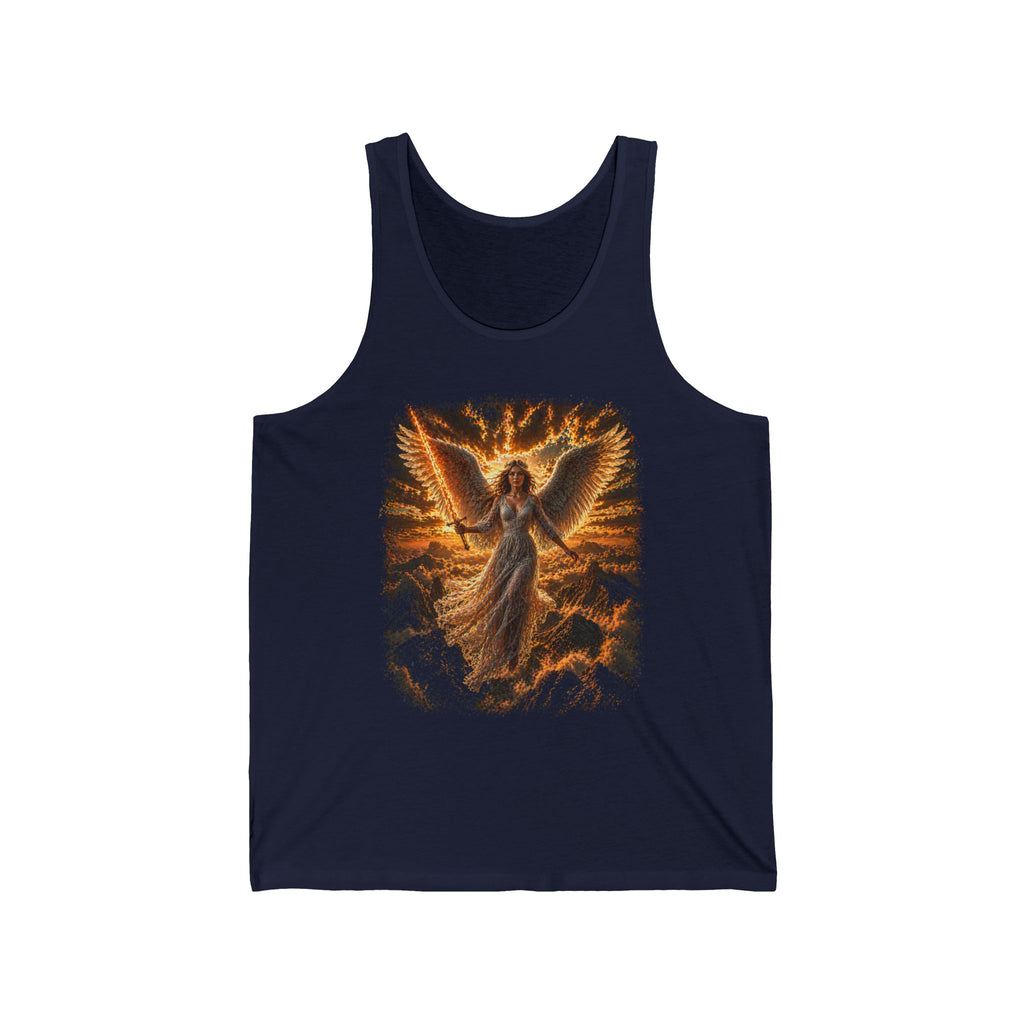 Angel Wings Tank Top — Radiant Guardian Spiritual Graphic Jersey Tank
