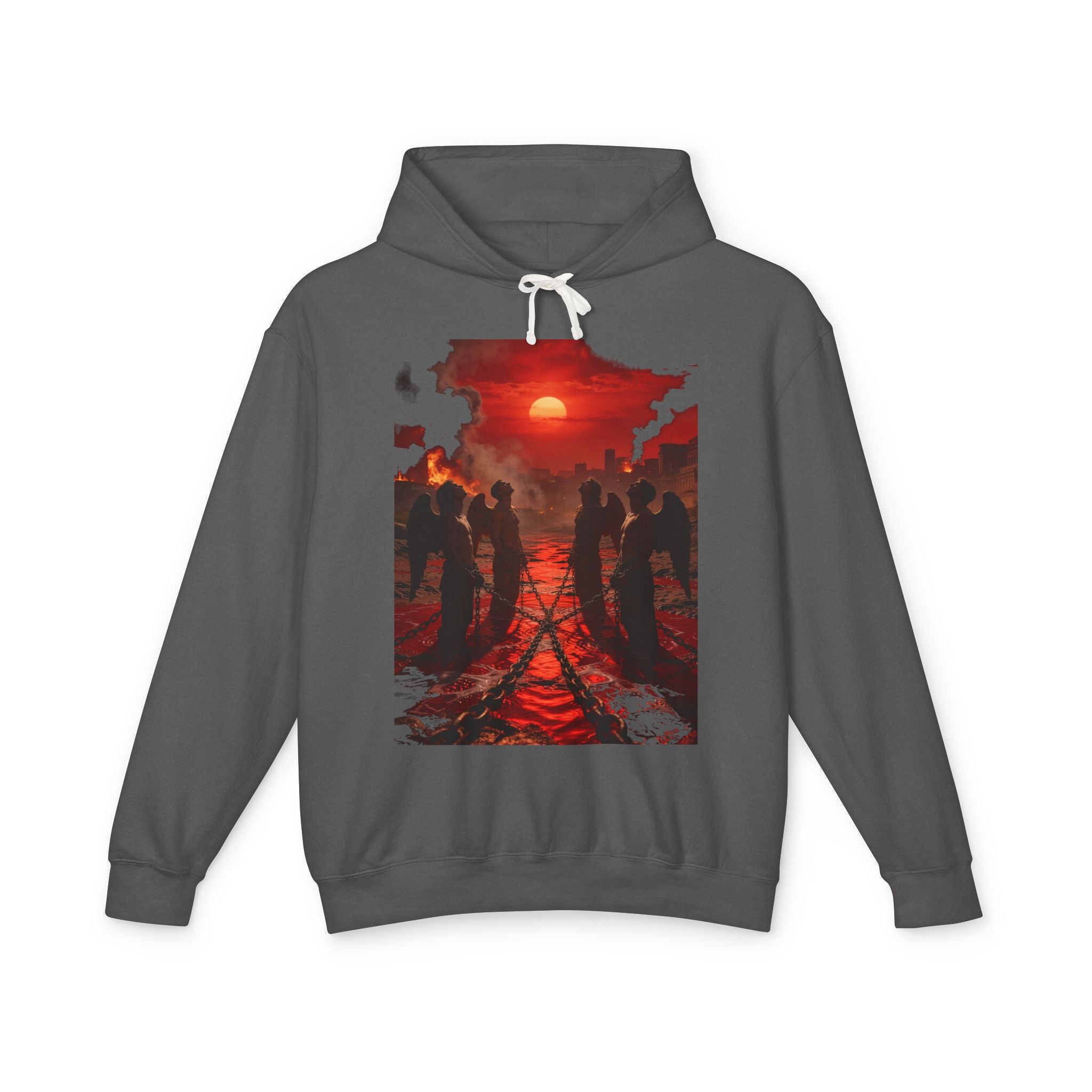 RevelRevelation 9 reveals four fallen angels bound in the Euphrates Riveration 9 reveals four fallen angels bound in the Euphrates RiverHoodie