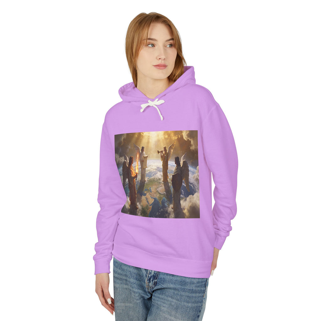 The Seven Trumpets-Angel Choir Hoodie — Heavenly Light Spiritual Graphic Pullover