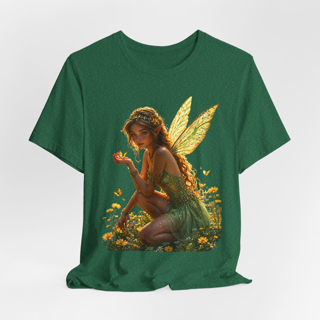 Fairy Garden T‑Shirt — Whimsical Sunlit Fairy Illustration Tee