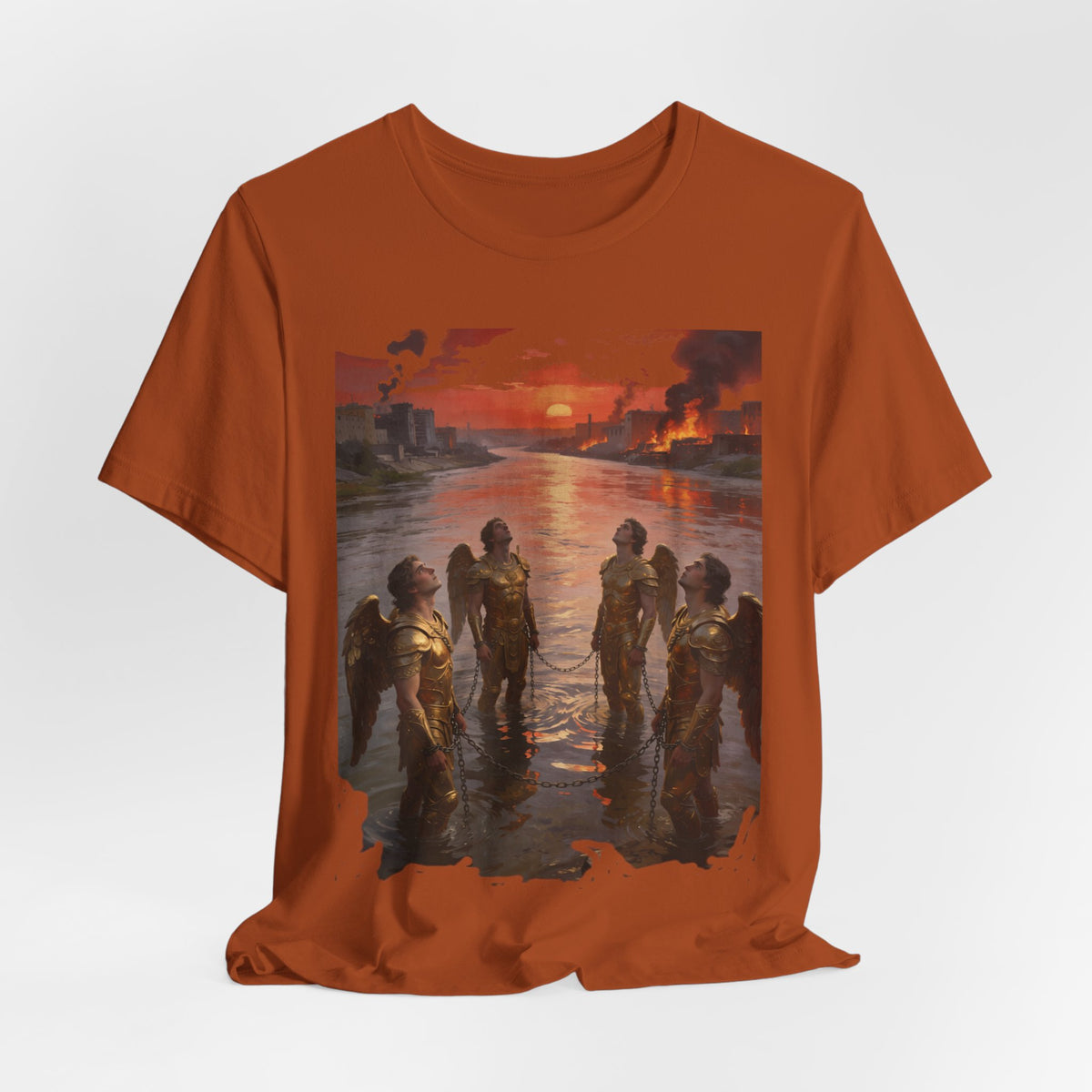 Revelation 9 reveals four fallen angels bound in the Euphrates River,T-Shirt