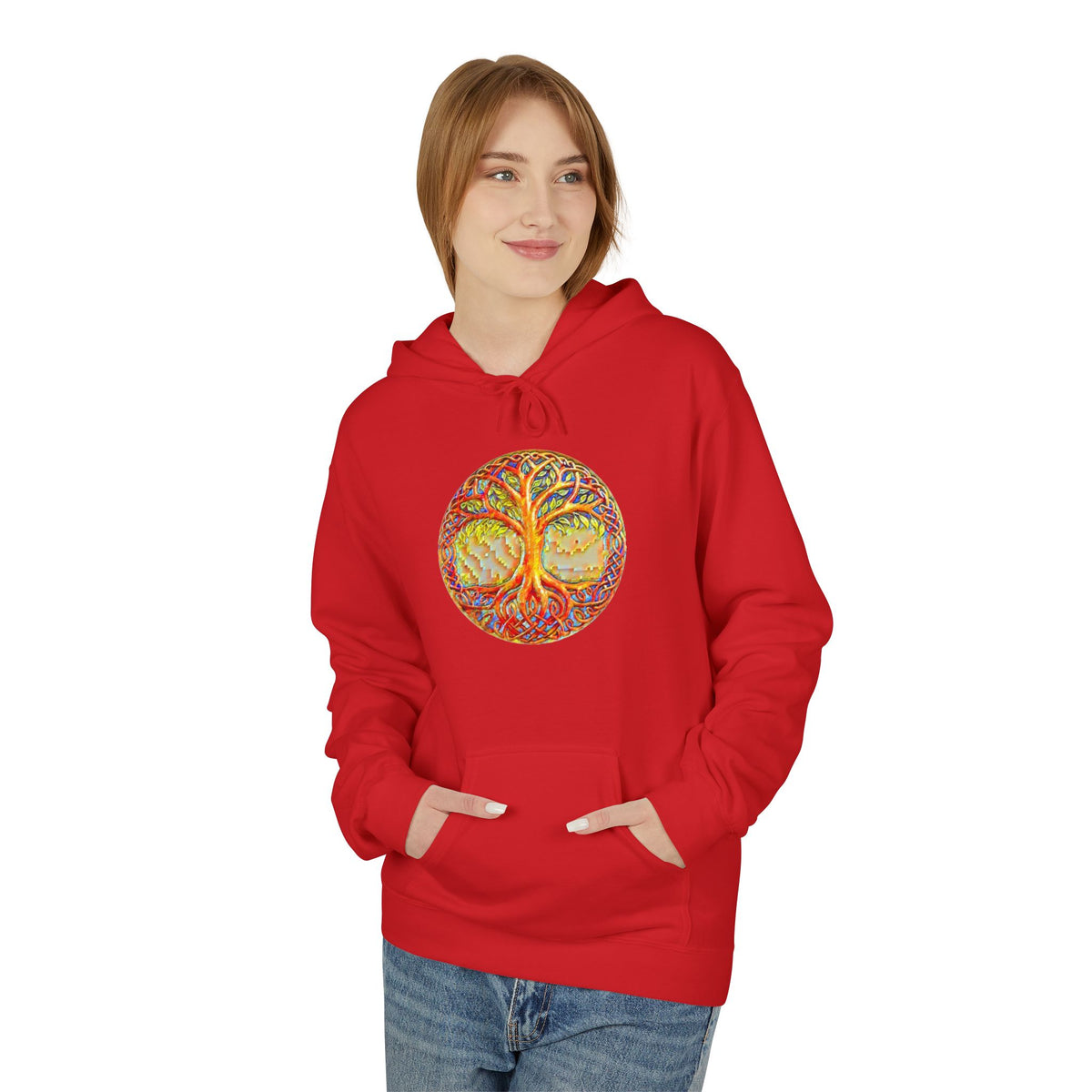 Yggdrasil, the Tree of Life, Cotton Hoodie — Tropical Vibes Graphic Hoodie