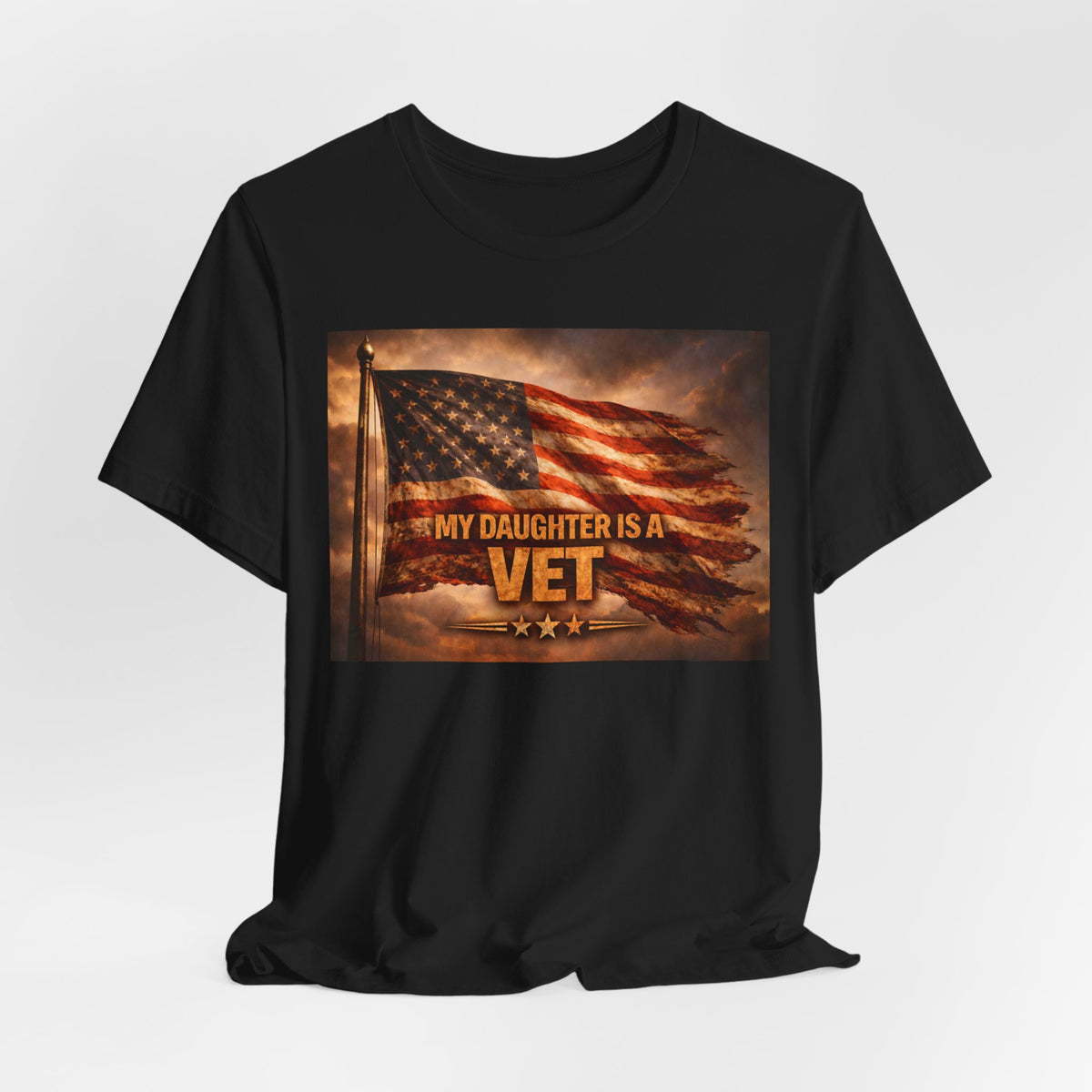 My Daughter Is A Vet T-Shirt — American Flag Military Pride Tee