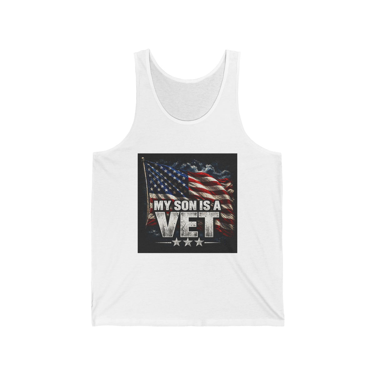 My Son Is A Vet Tank Top – Patriotic American Flag Veteran Pride