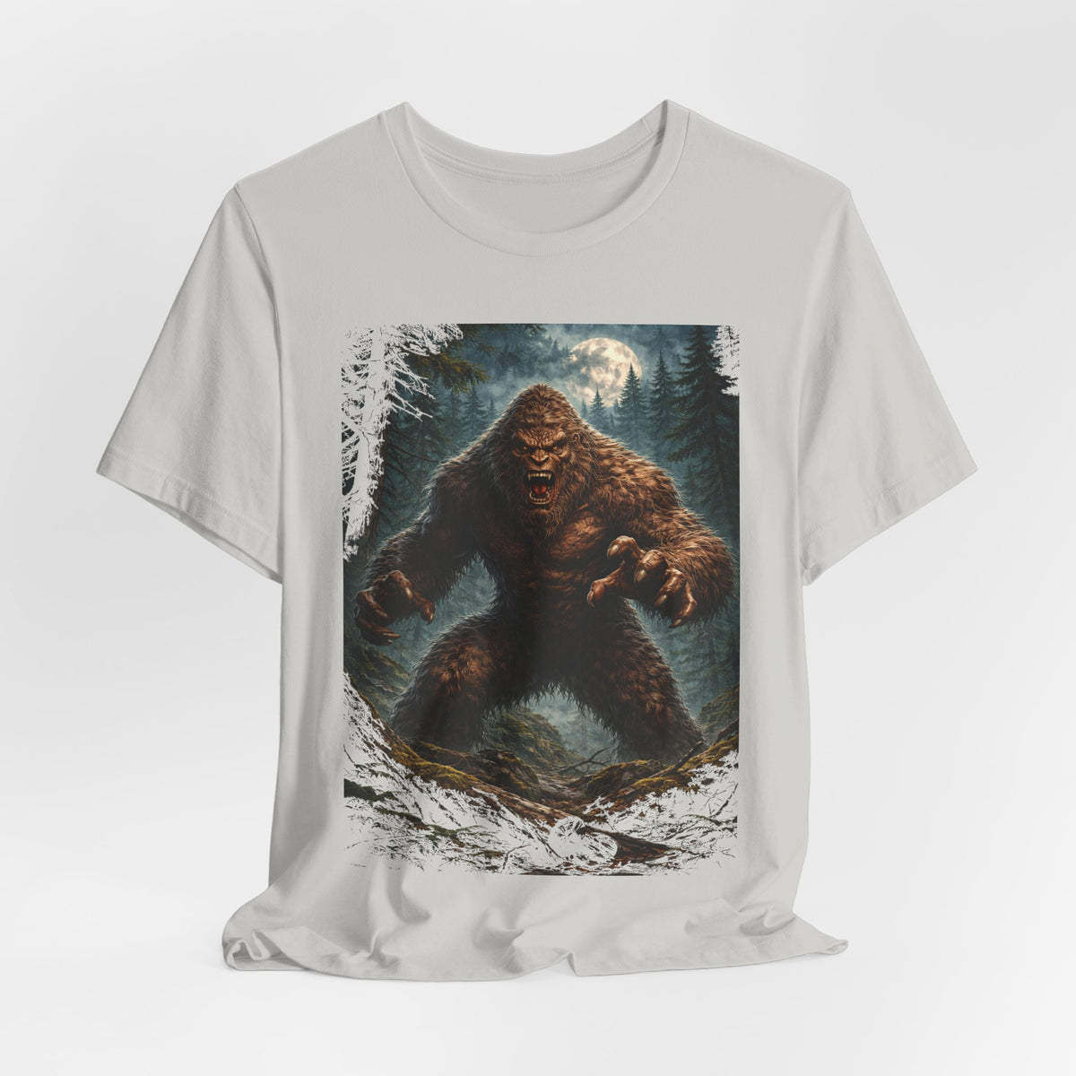 Bigfoot Monster Graphic T-Shirt — Sasquatch Forest Night Tee