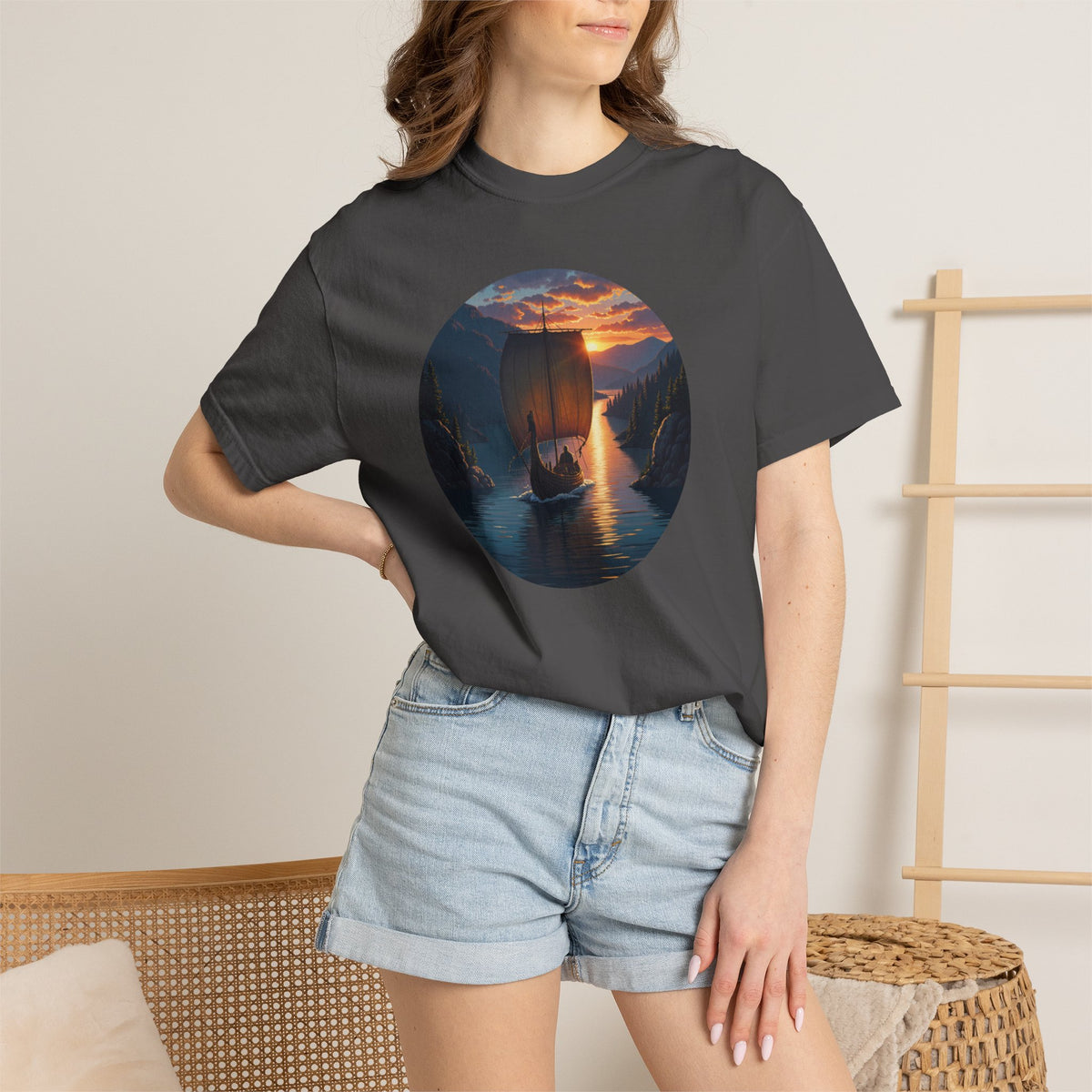 Viking Ship Garment-Dyed T-shirt