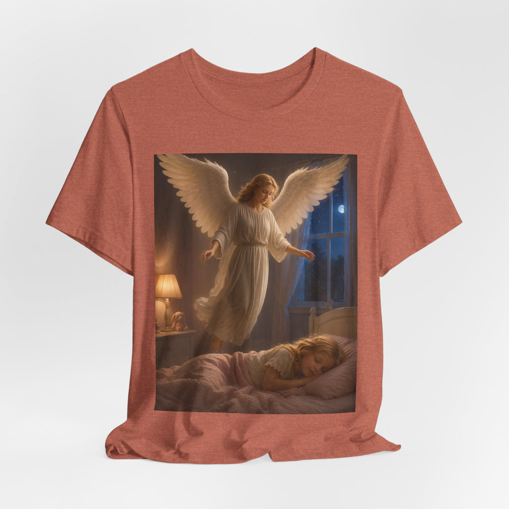 Guardian Angel T‑Shirt — Peaceful Night Prayer Tee for Kids & Parents