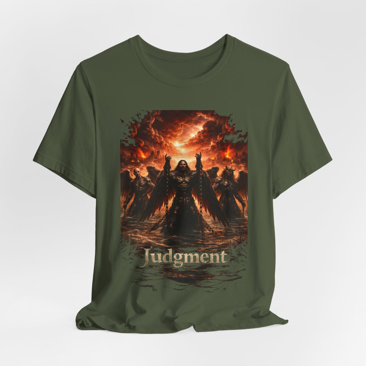 Judgment Graphic Tee — Apocalyptic Angel War T‑Shirt