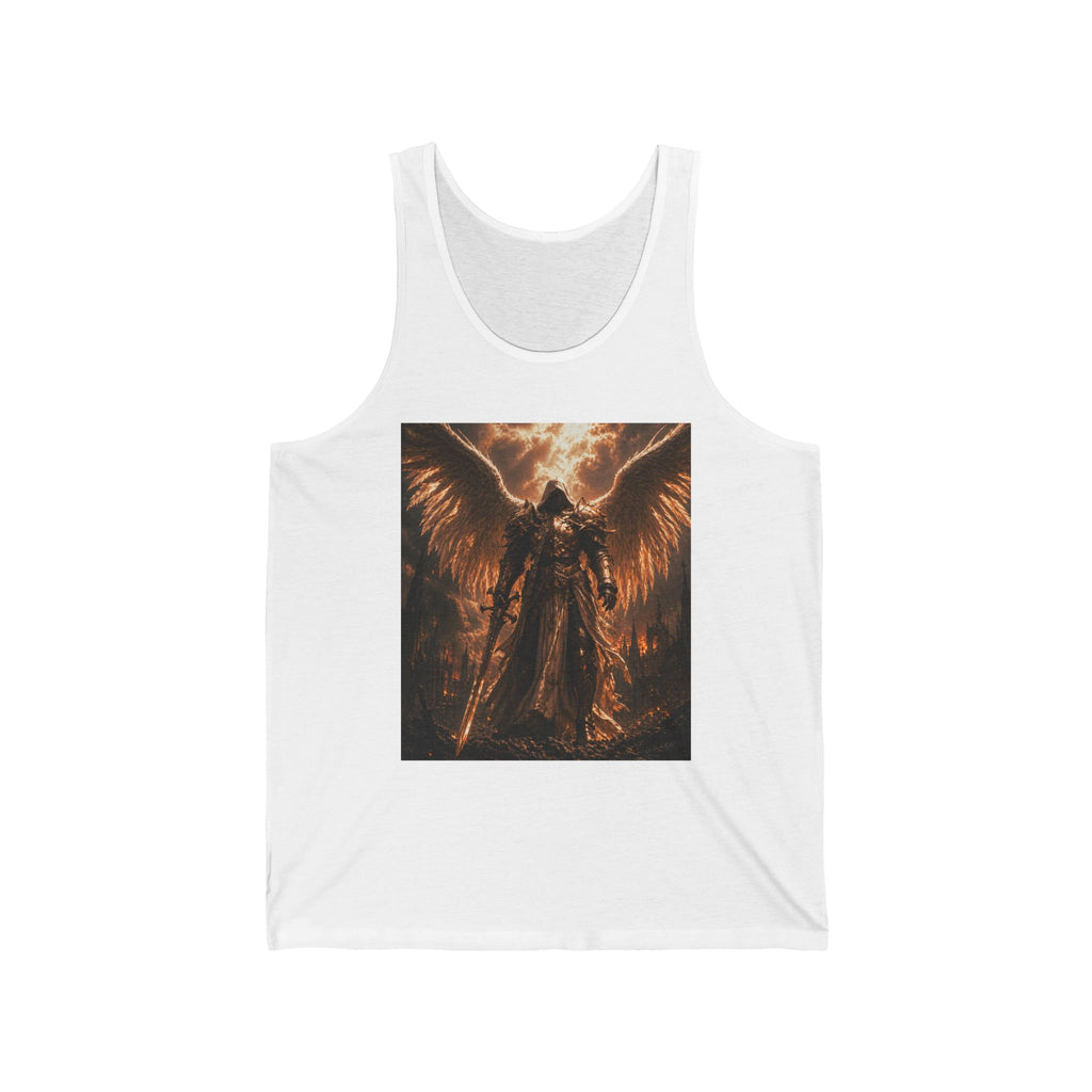 Angel Warrior Tank Top — Fiery Archangel Graphic Jersey Tank