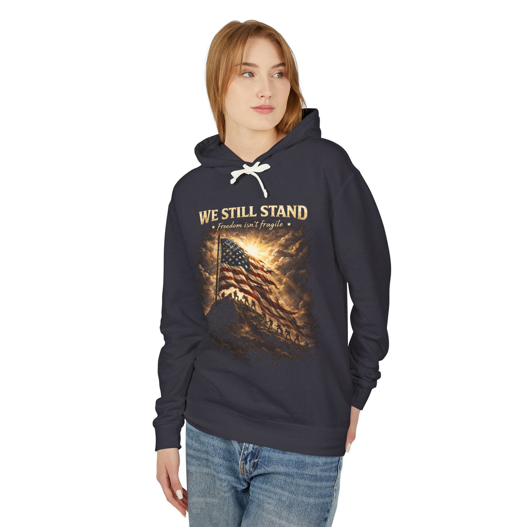 Patriotic "We Still Believe" Hoodie — American Flag Vintage Graphic