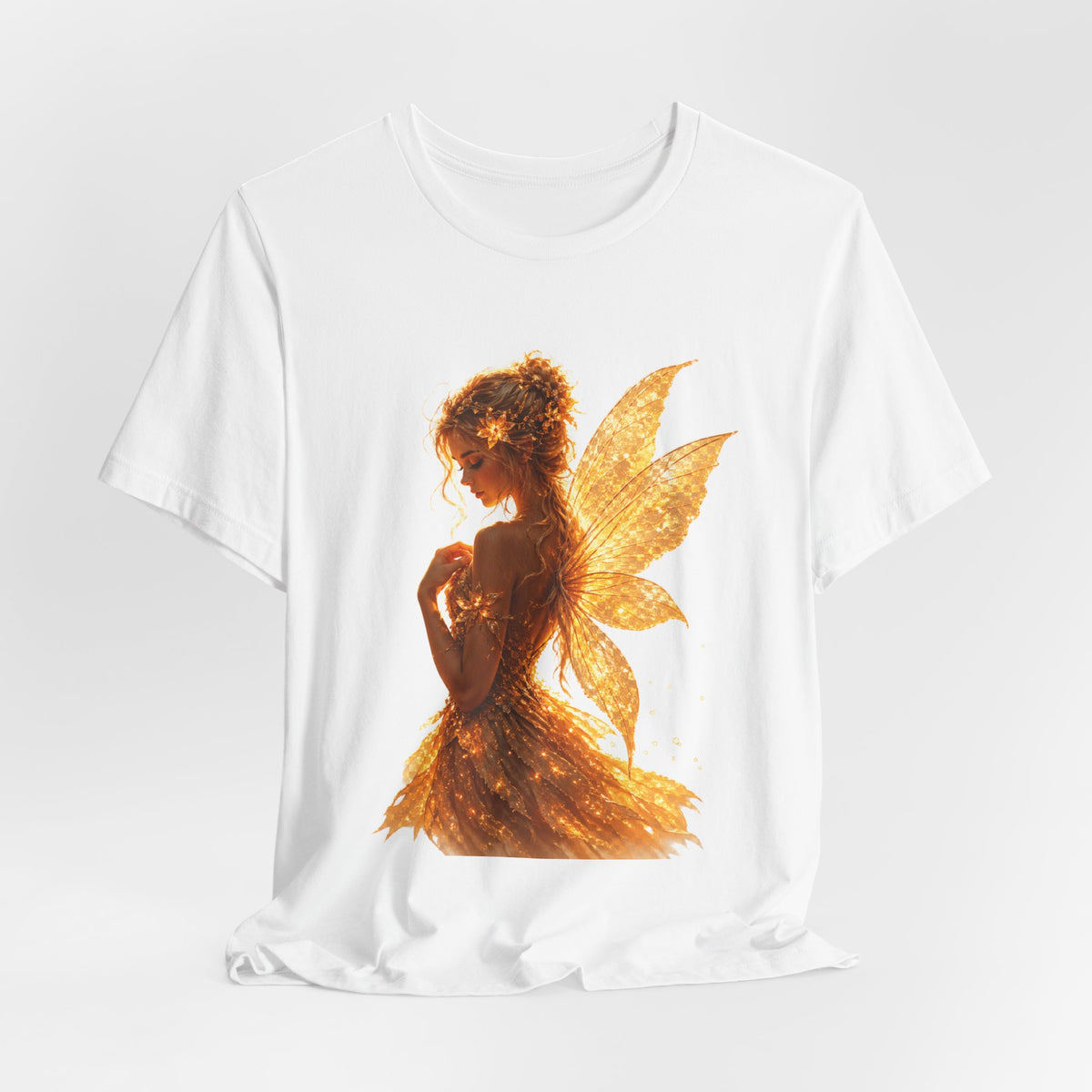 Golden Fairy T‑Shirt — Sparkling Fairy Silhouette Tee