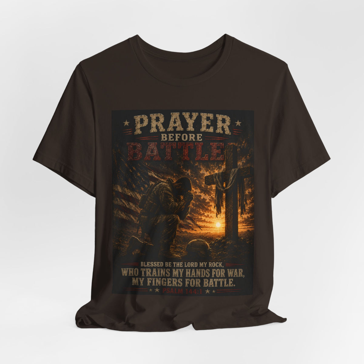 Prayer Before Battle T-Shirt — Christian Military Faith Tee