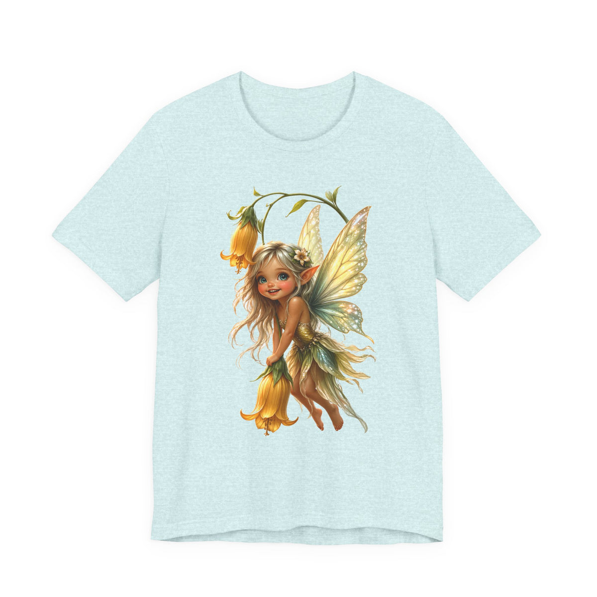 Fairy Flower T-Shirt — Whimsical Yellow Bell Fairy Graphic Tee
