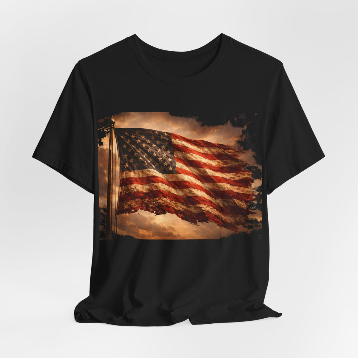 Distressed American Flag T‑Shirt — Vintage Patriotic Tee for 4th of July & Veterans