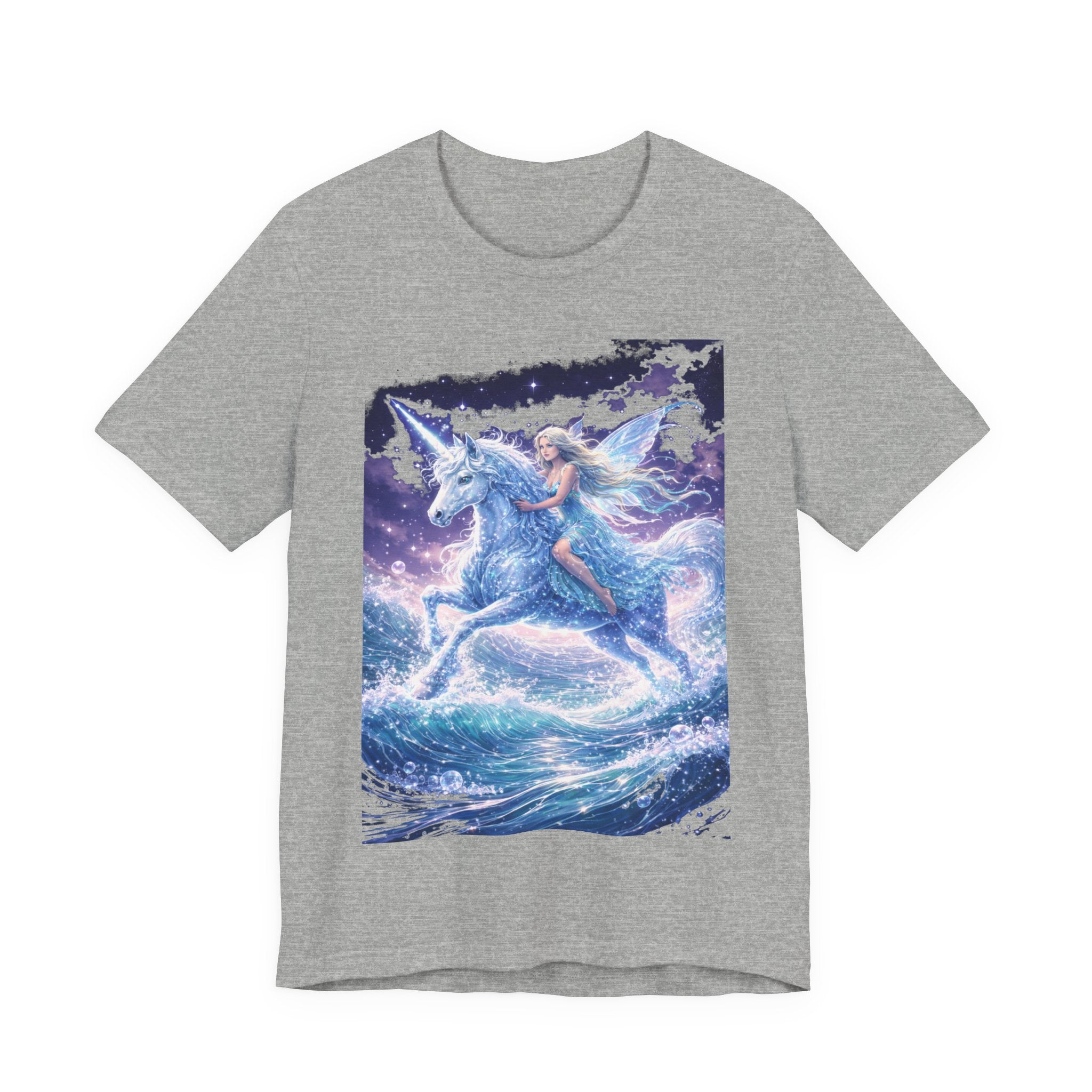 Mystical Unicorn Rider T‑Shirt – Fantasy Pegasus Night Sky Graphic Tee