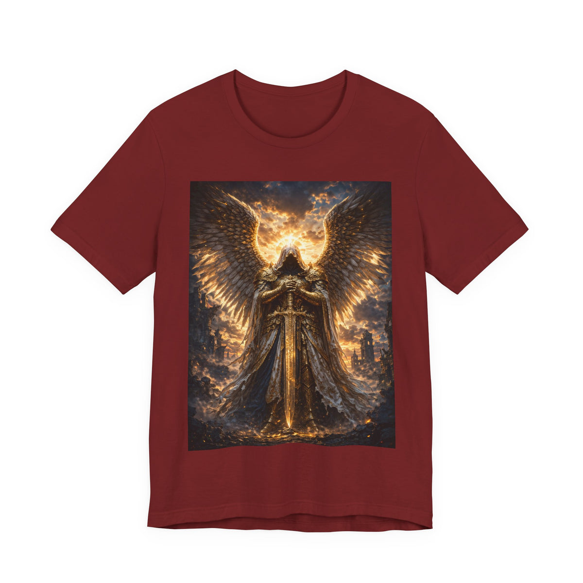 Angel Guardian T-Shirt — Golden Warrior Wings Graphic Tee