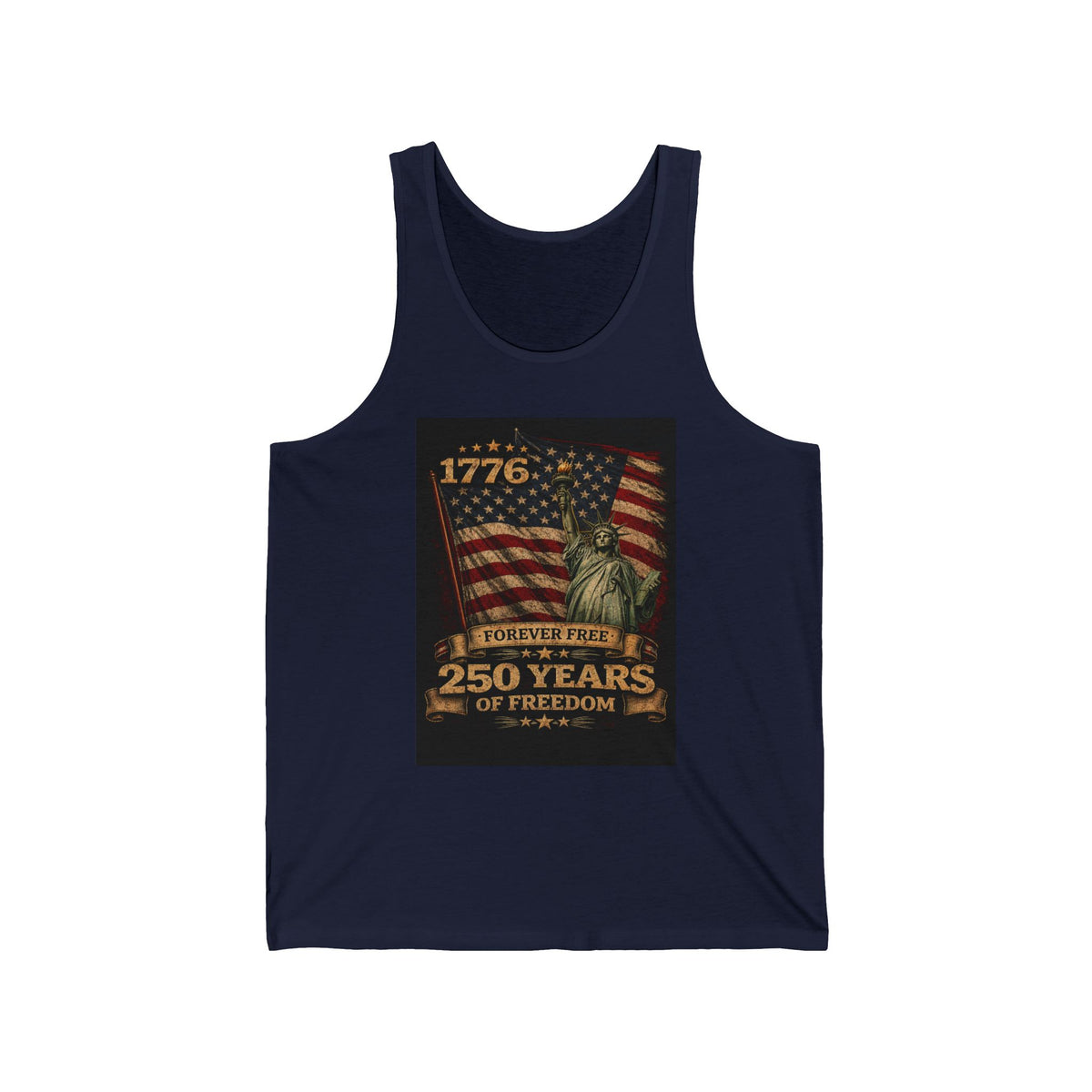 Patriotic 1776 Statue of Liberty Tank - "Forever Free" 250 Years of Freedom