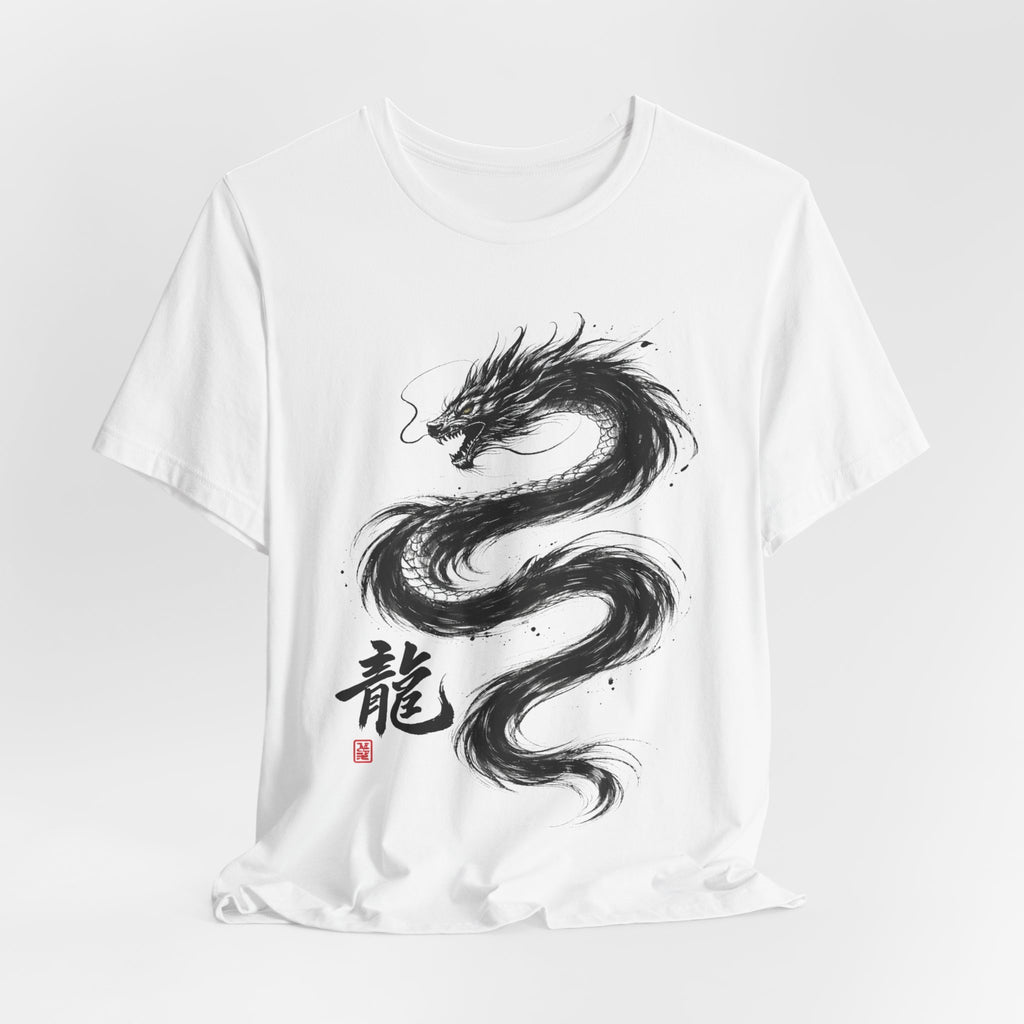 Dragon Brushstroke Tee — Asian Ink Dragon T-Shirt