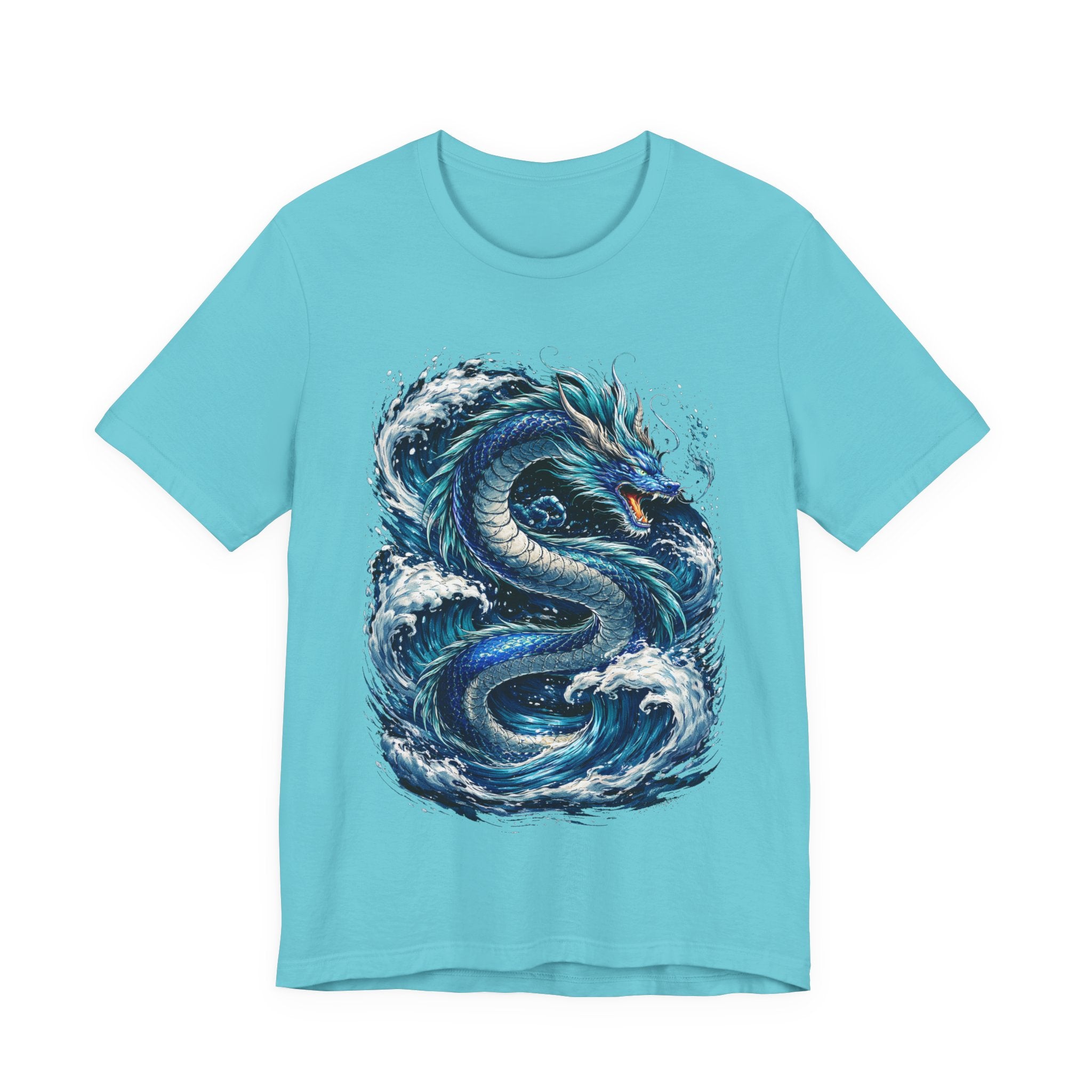 Ocean Dragon Graphic Tee — Blue Wave Serpent T-Shirt