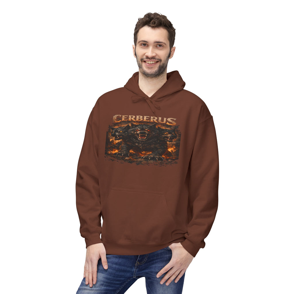 Gerberus Mythic Dog Hoodie — Fiery Cerberus Graphic Sweatshirt