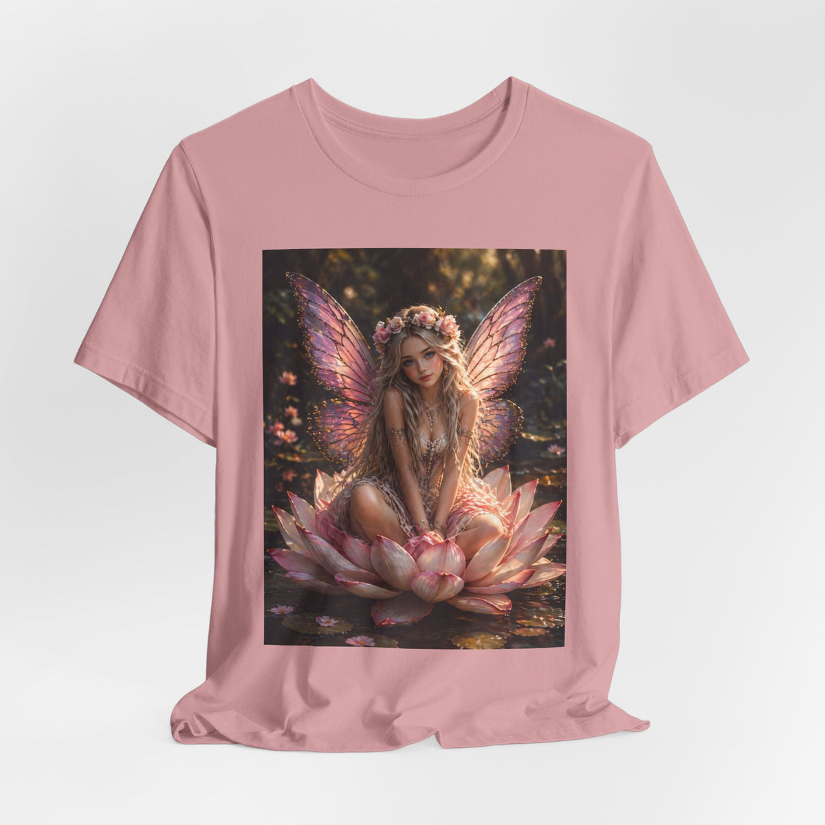 Fairy Lotus T-Shirt — Enchanted Winged Fairy Graphic Tee