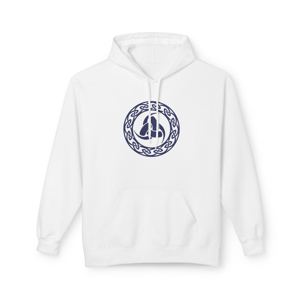 Viking Helm Emblem Hoodie — Norse Rune Knot Medallion-The Triple Horn of Odin – The Horn Triskelion