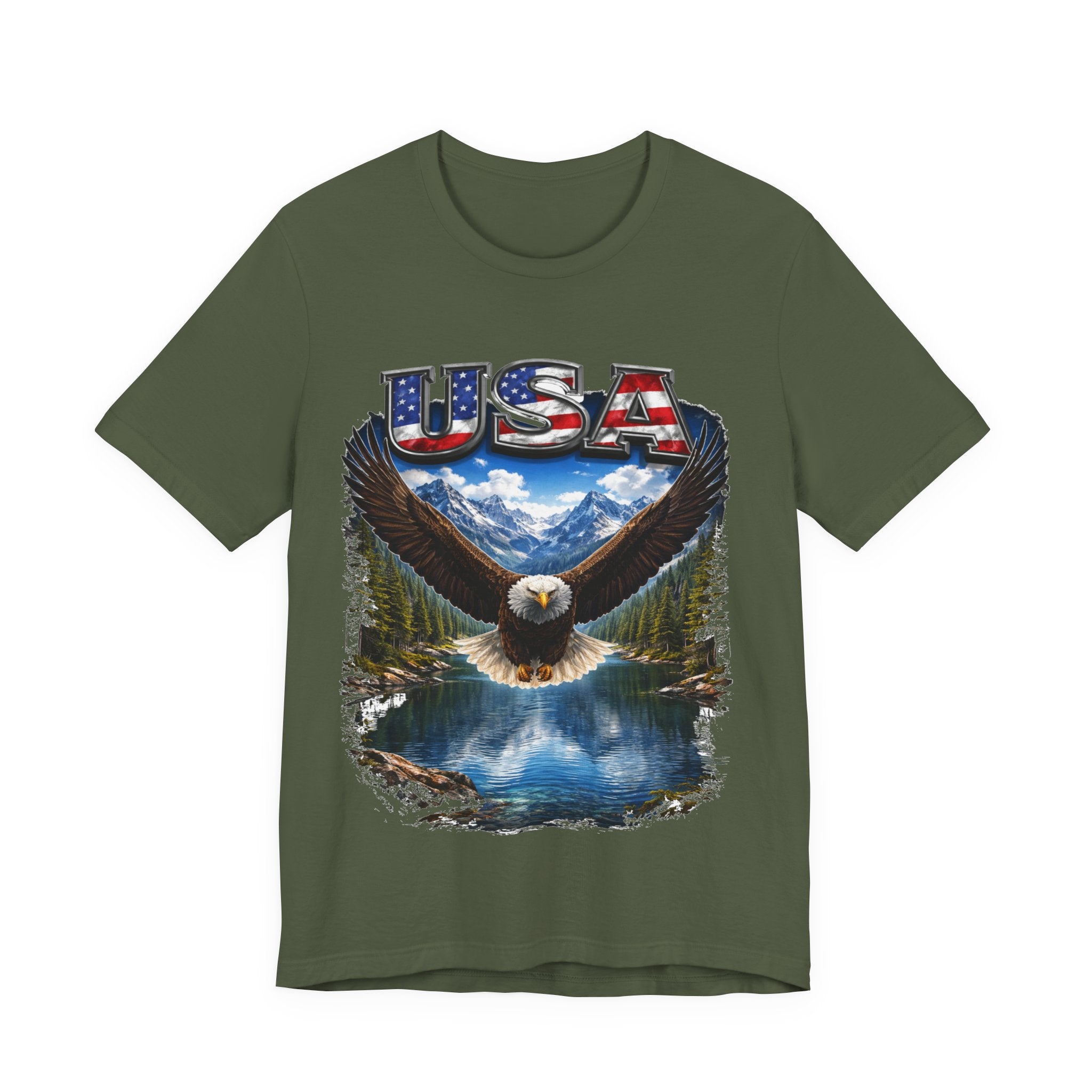USA Eagle T-Shirt - Patriotic Bald Eagle Scenic Graphic Tee