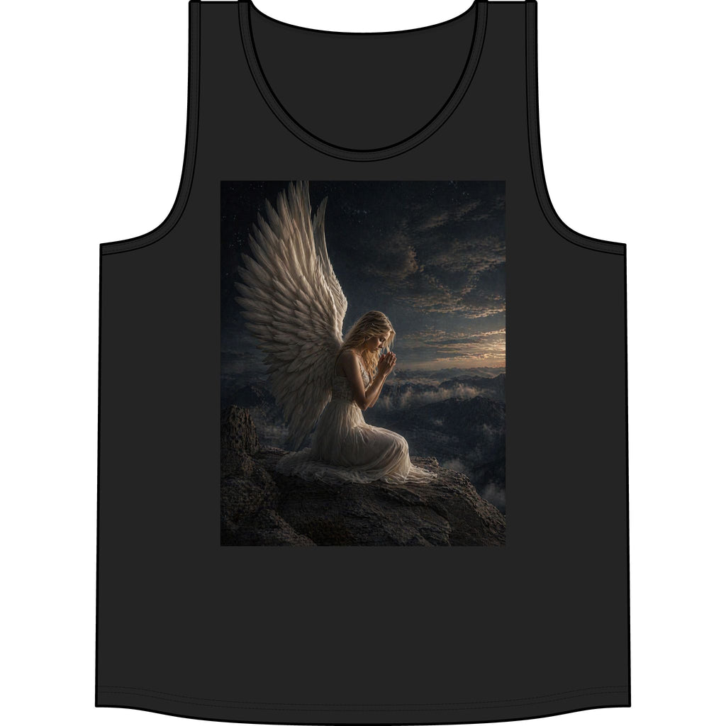 Angel Wings Tank Top — Serene Prayerful Angel Graphic Tank