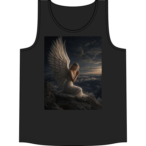 Angel Wings Tank Top — Serene Prayerful Angel Graphic Tank