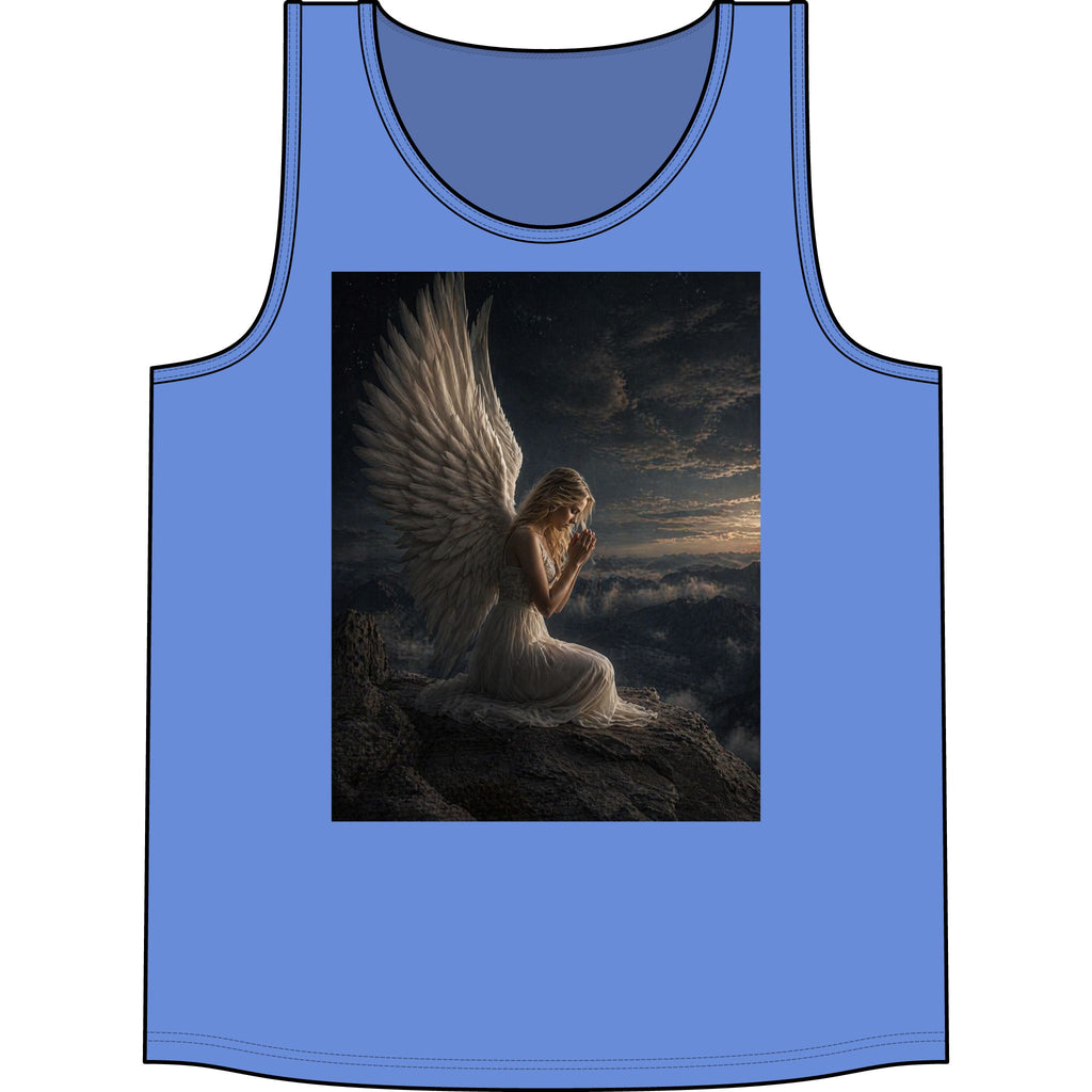 Angel Wings Tank Top — Serene Prayerful Angel Graphic Tank