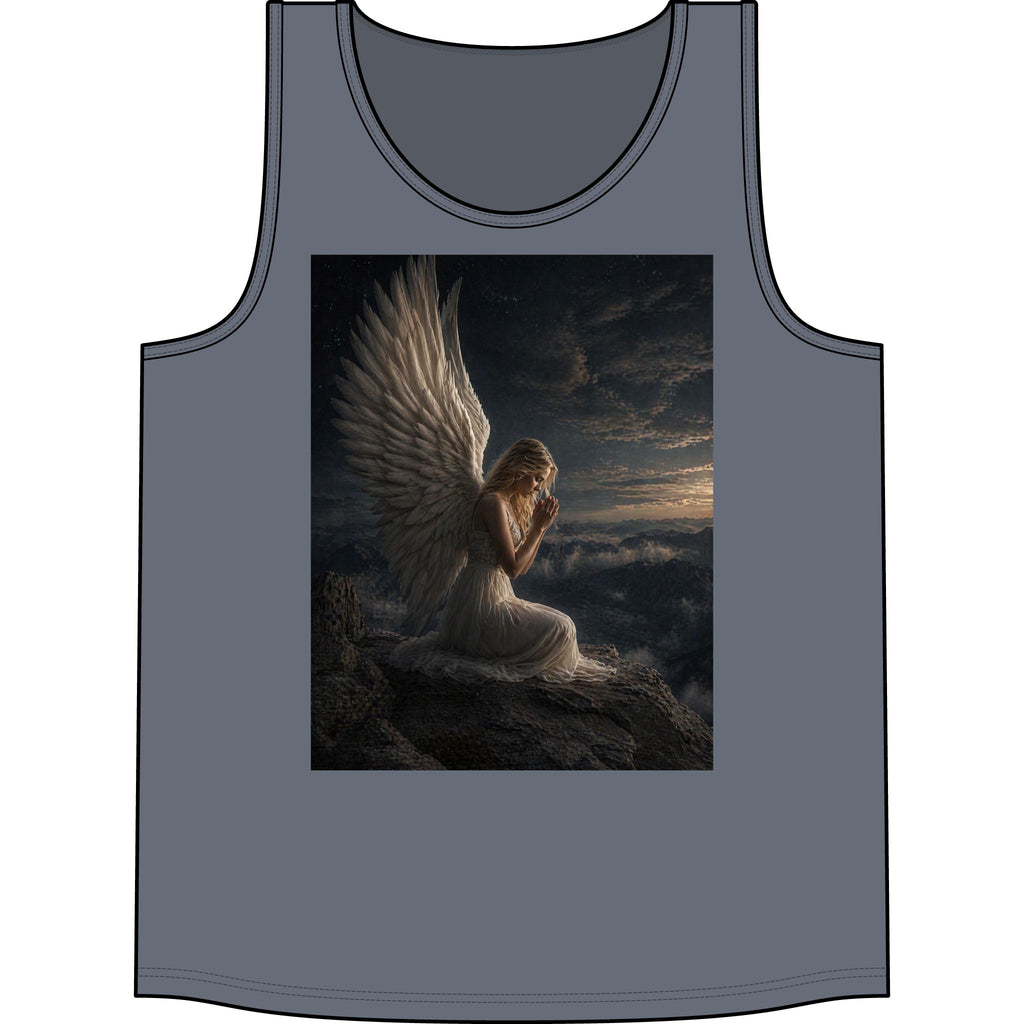 Angel Wings Tank Top — Serene Prayerful Angel Graphic Tank