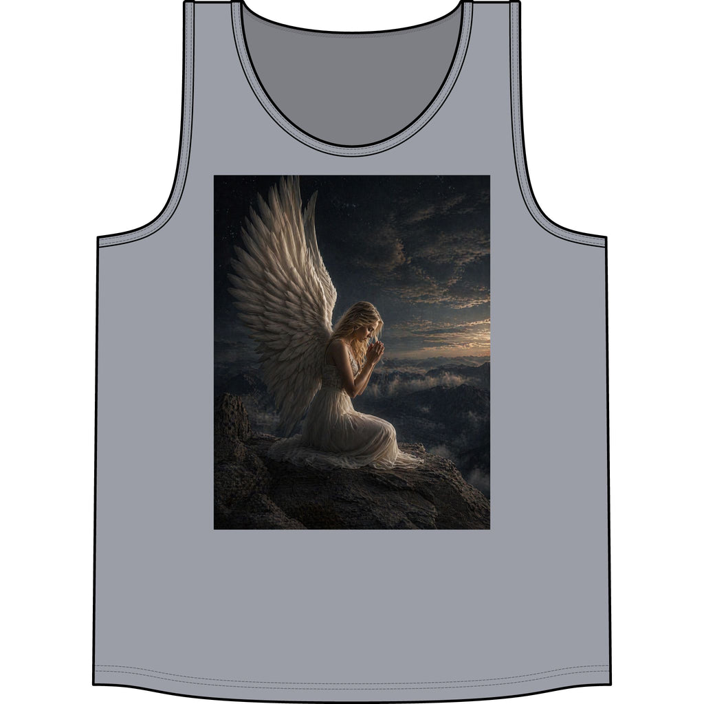 Angel Wings Tank Top — Serene Prayerful Angel Graphic Tank