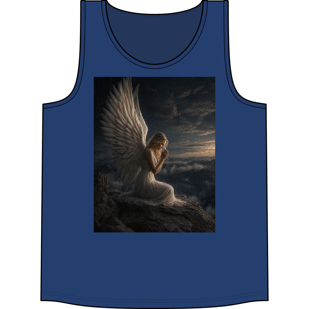 Angel Wings Tank Top — Serene Prayerful Angel Graphic Tank