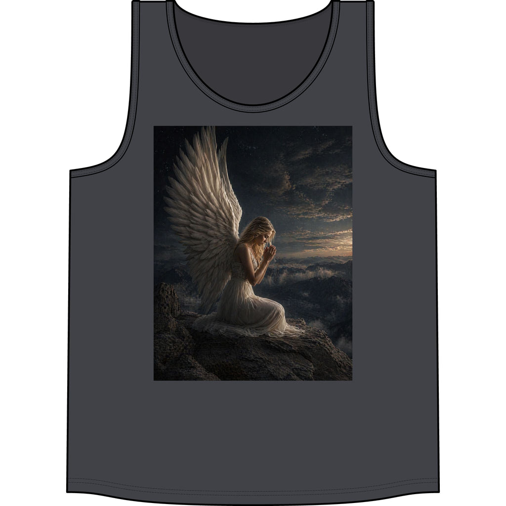 Angel Wings Tank Top — Serene Prayerful Angel Graphic Tank