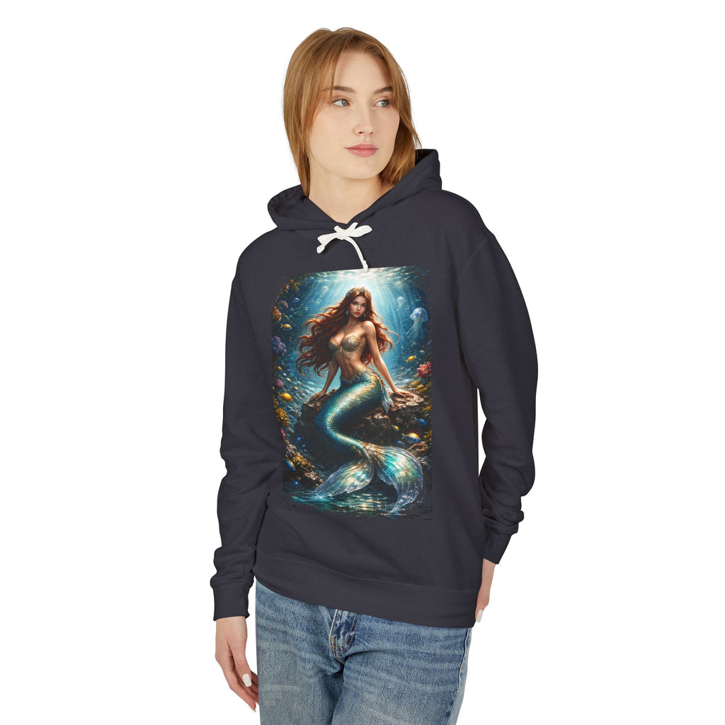 Mermaid Art Hooded Sweatshirt — Mystical Ocean Fantasy Hoodie