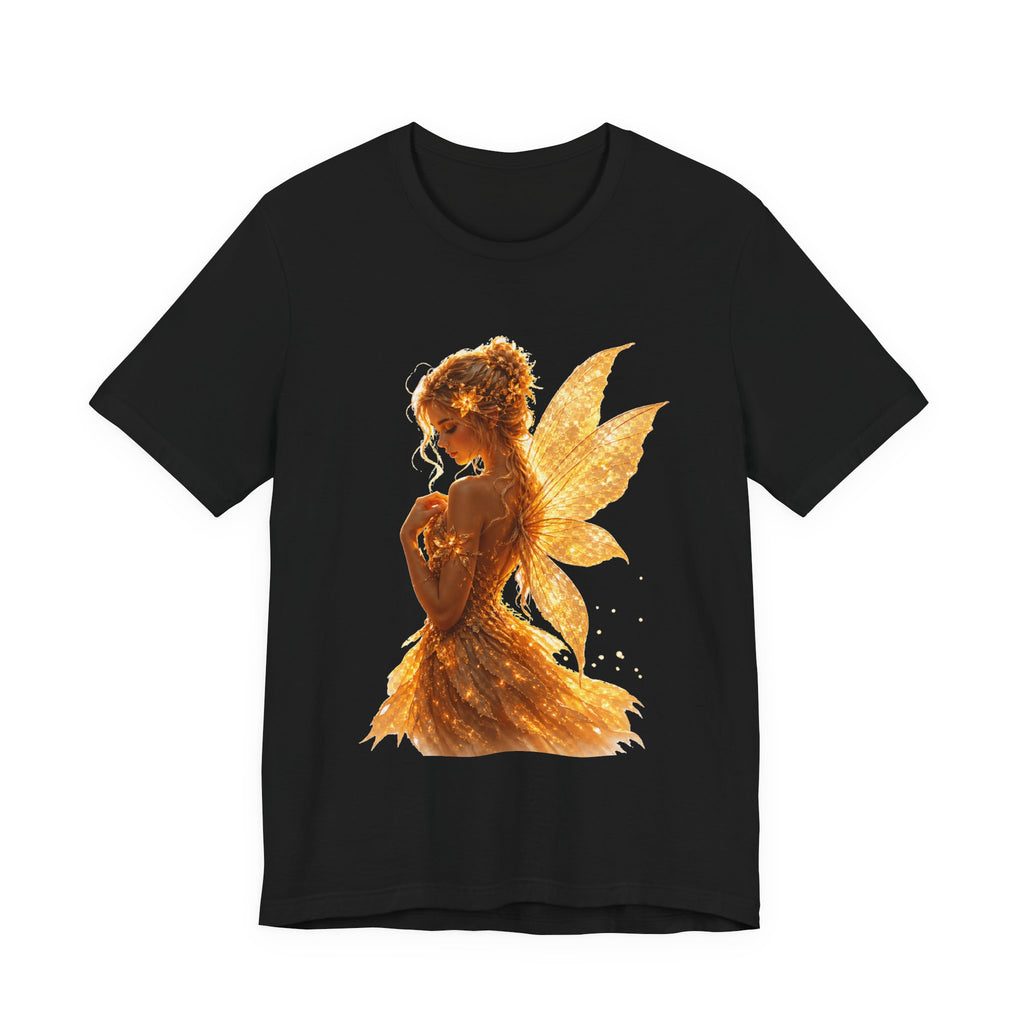 Golden Fairy T‑Shirt — Sparkling Fairy Silhouette Tee