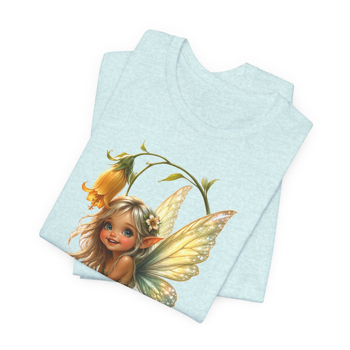 Fairy Flower T-Shirt — Whimsical Yellow Bell Fairy Graphic Tee