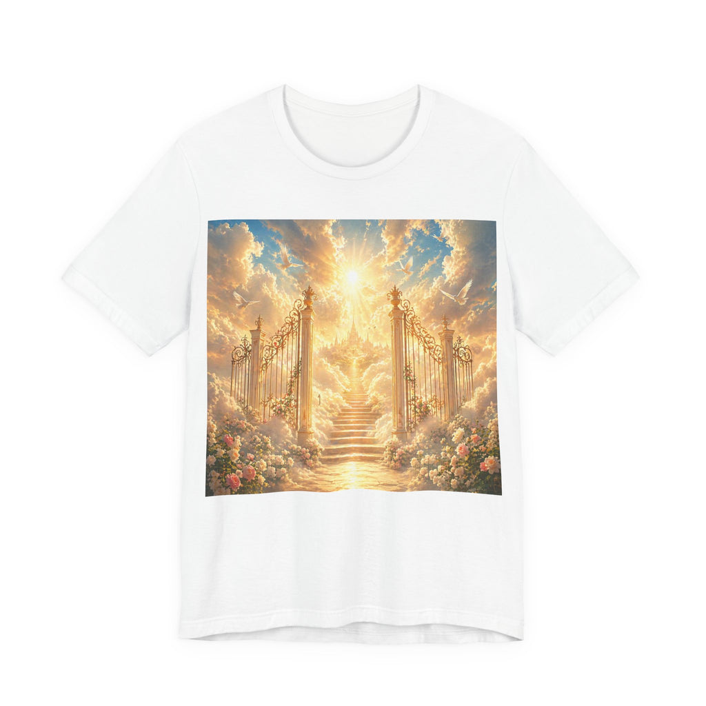Heavenly Gates Graphic Tee — Celestial Stairs & Sunlight T-Shirt