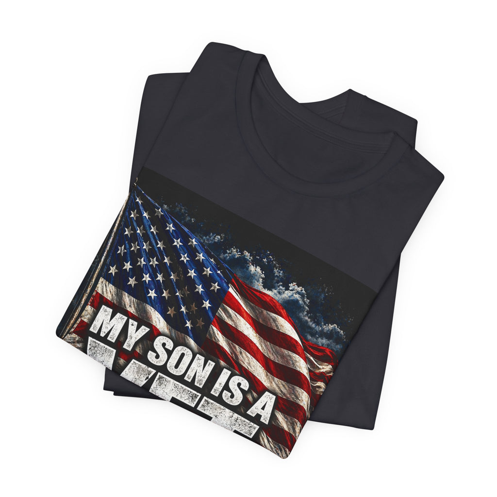 My Son Is A Vet T‑Shirt — Patriotic American Flag Tee for Proud Parents