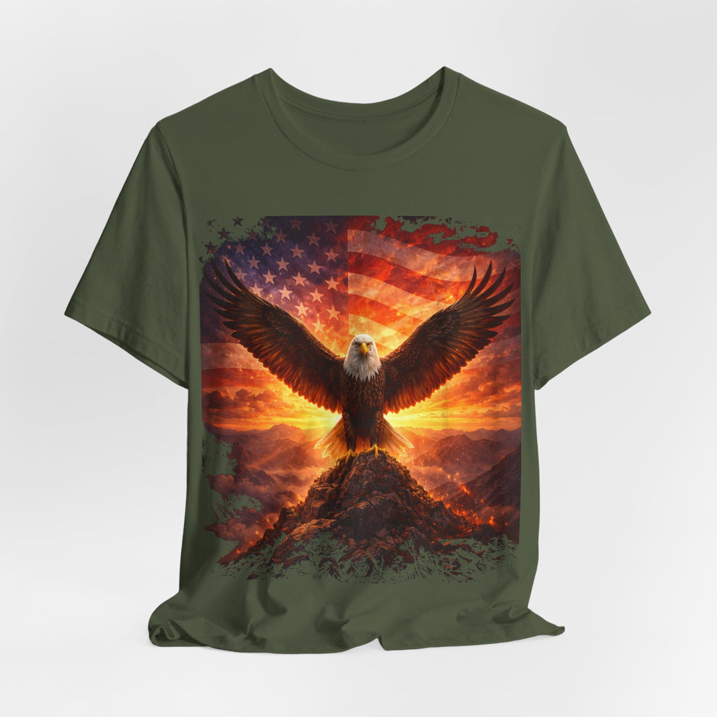 Eagle & American Flag Tee — Patriotic Bald Eagle T-Shirt