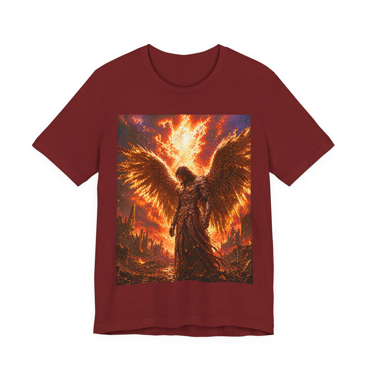 Angel Graphic Tee — Flaming Wings Apocalypse T-Shirt