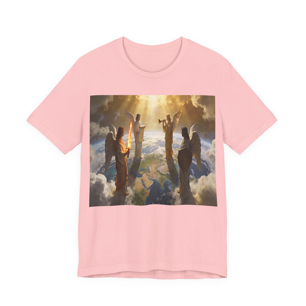 Christian Angel Choir T‑Shirt – Heavenly Worship Scene Tee Revelation 7:1-3