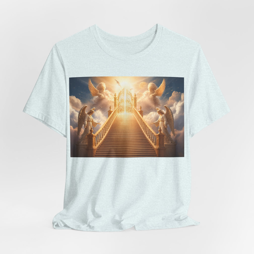 Heavenly Stairway T‑Shirt — Golden Gates Angelic Design