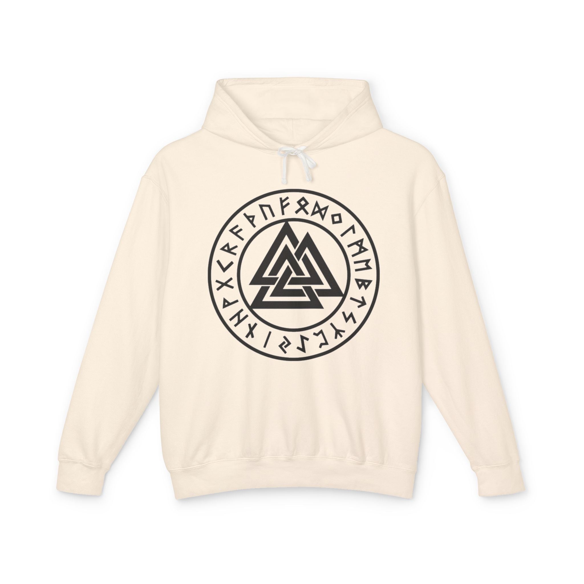 Valknut Rune Circle Hoodie — Norse Viking Symbol Hooded Sweatshirt