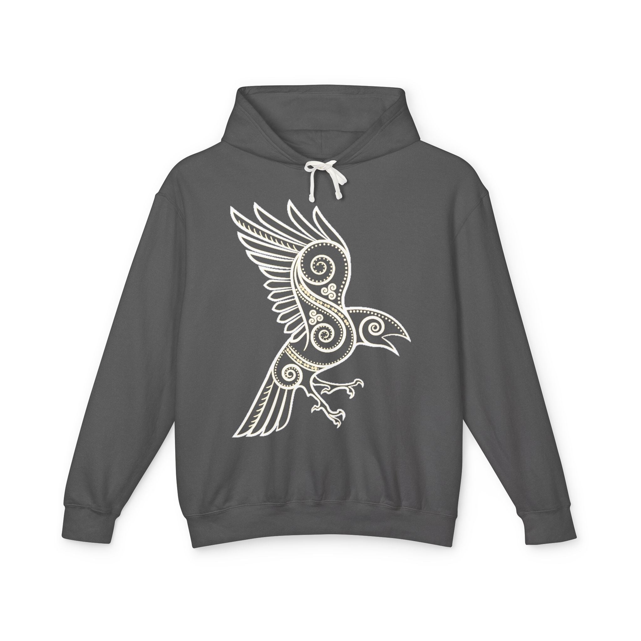 Celtic Raven Hoodie — Tribal Norse Bird Design Lightweight Pullover