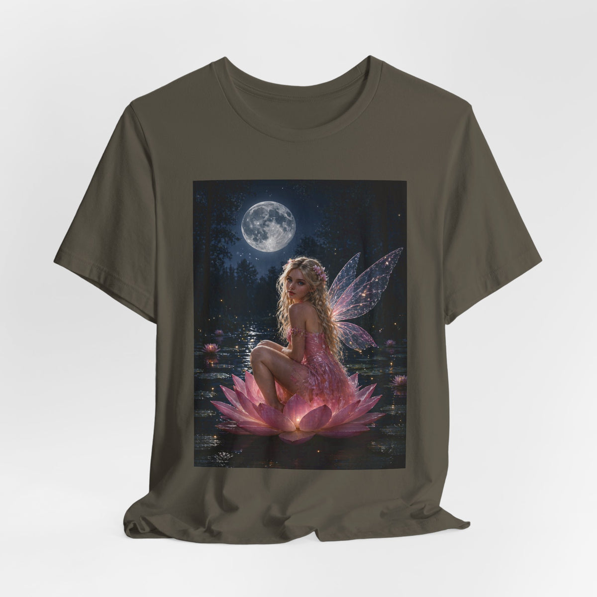 Moonlit Fairy T‑Shirt — Ethereal Lotus Fairy Graphic Tee